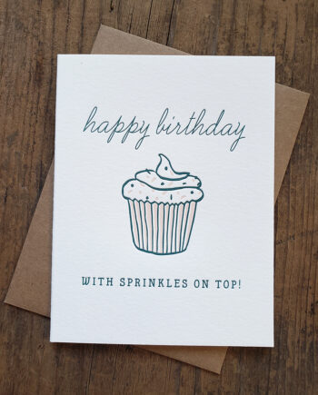 Happy Birthday With Sprinkles on Top | Letterpress Greeting Card